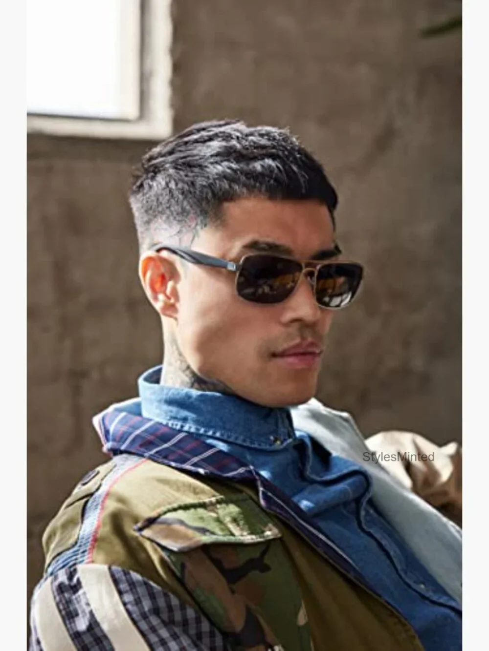 Men's Aviator Sunglasses with Metal Frame Full Coverage
